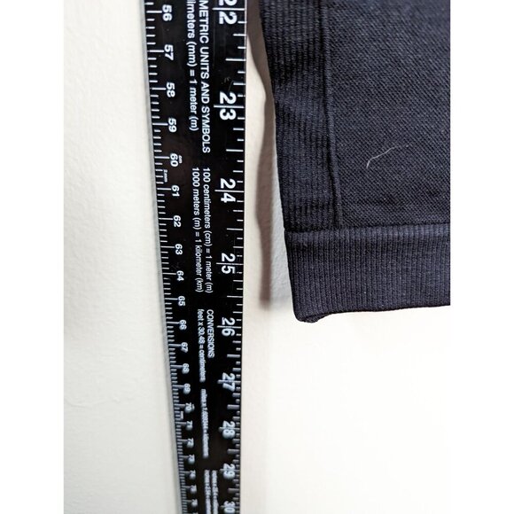 Homma Seamless High Waist No Front Seam Athletic Leggings Large Black - Picture 9 of 11